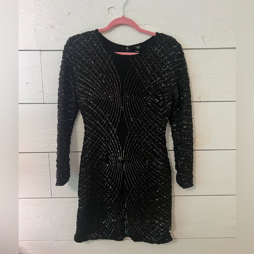 Black Windsor dress, homecoming, holidays, sparkle, size M